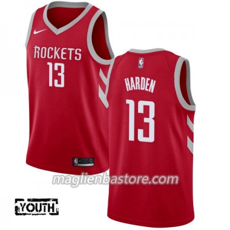 Maglia NBA Houston Rockets James Harden 13 Nike 2017-18 Rosso Swingman - Bambino